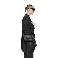 Men's Le Cagole Xs Flap Bag With Piercings in Black