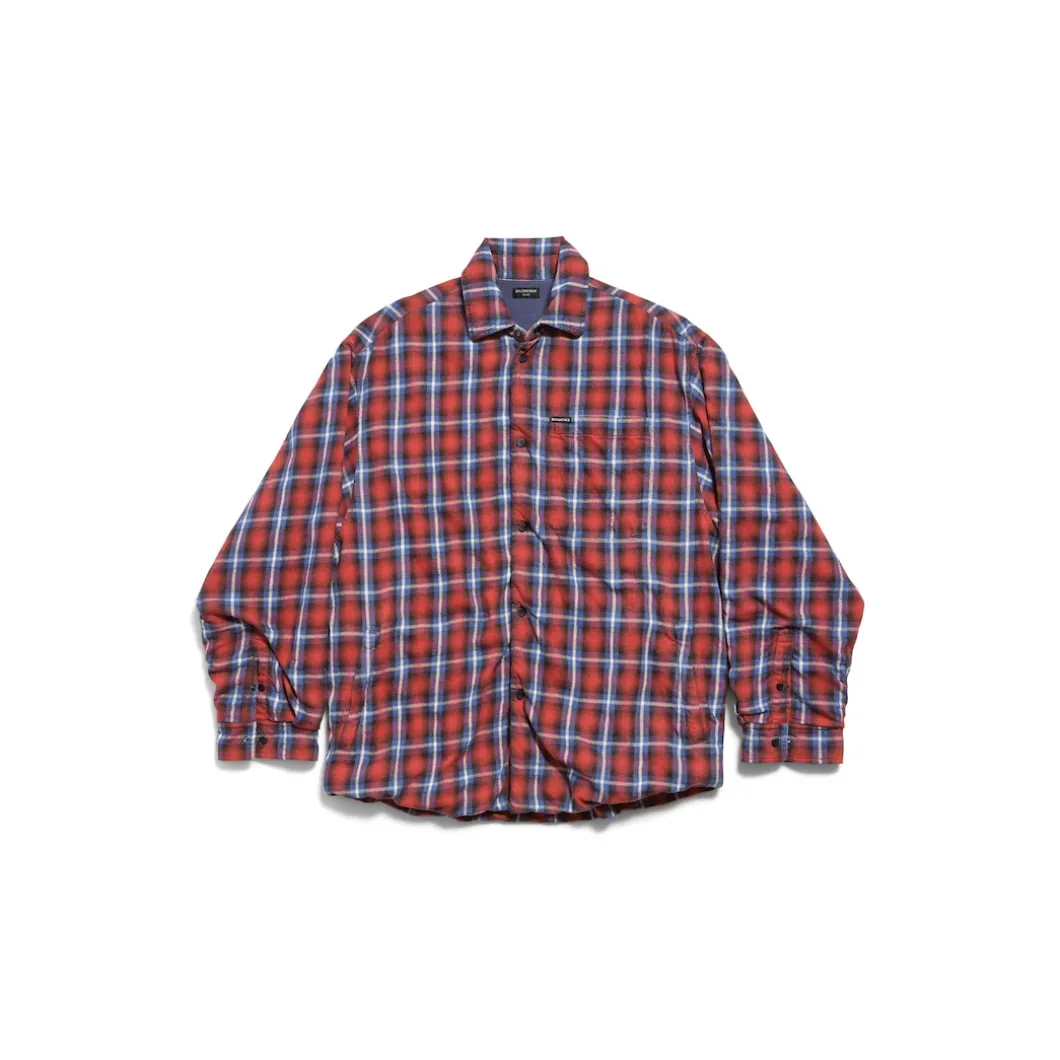 Men's Lined Shirt in Red/blue