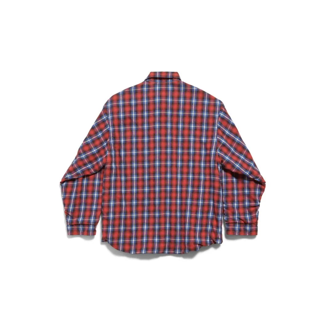 Men's Lined Shirt in Red/blue
