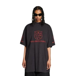 Men's Lion Club T-shirt Oversized in Black/red