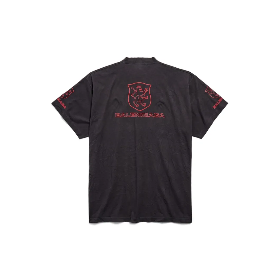 Men's Lion Club T-shirt Oversized in Black/red