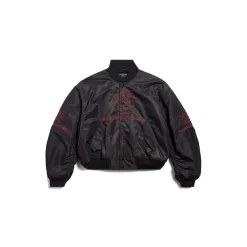 Men's Lion Club Varsity Jacket in Black