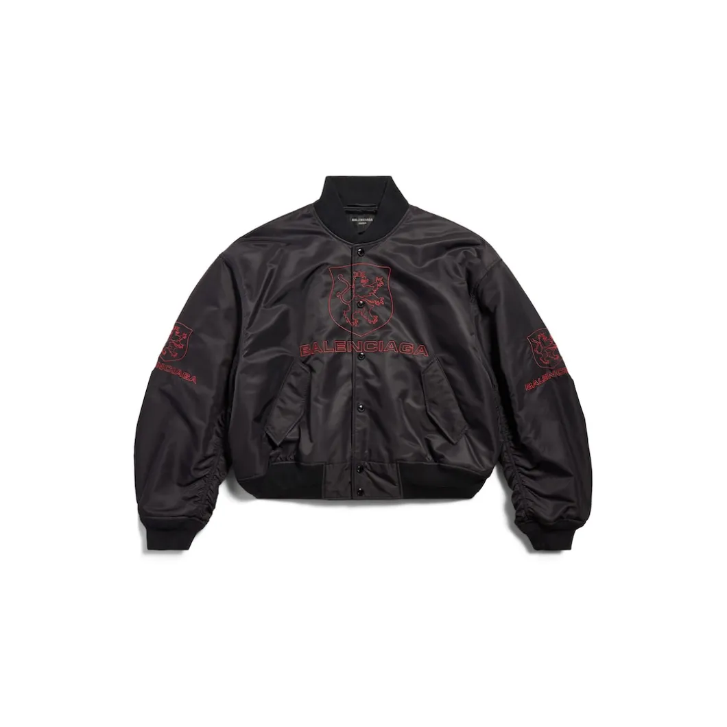 Men's Lion Club Varsity Jacket in Black