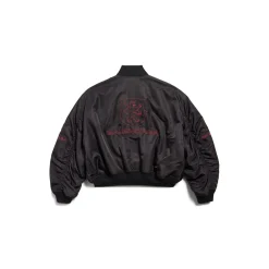 Men's Lion Club Varsity Jacket in Black