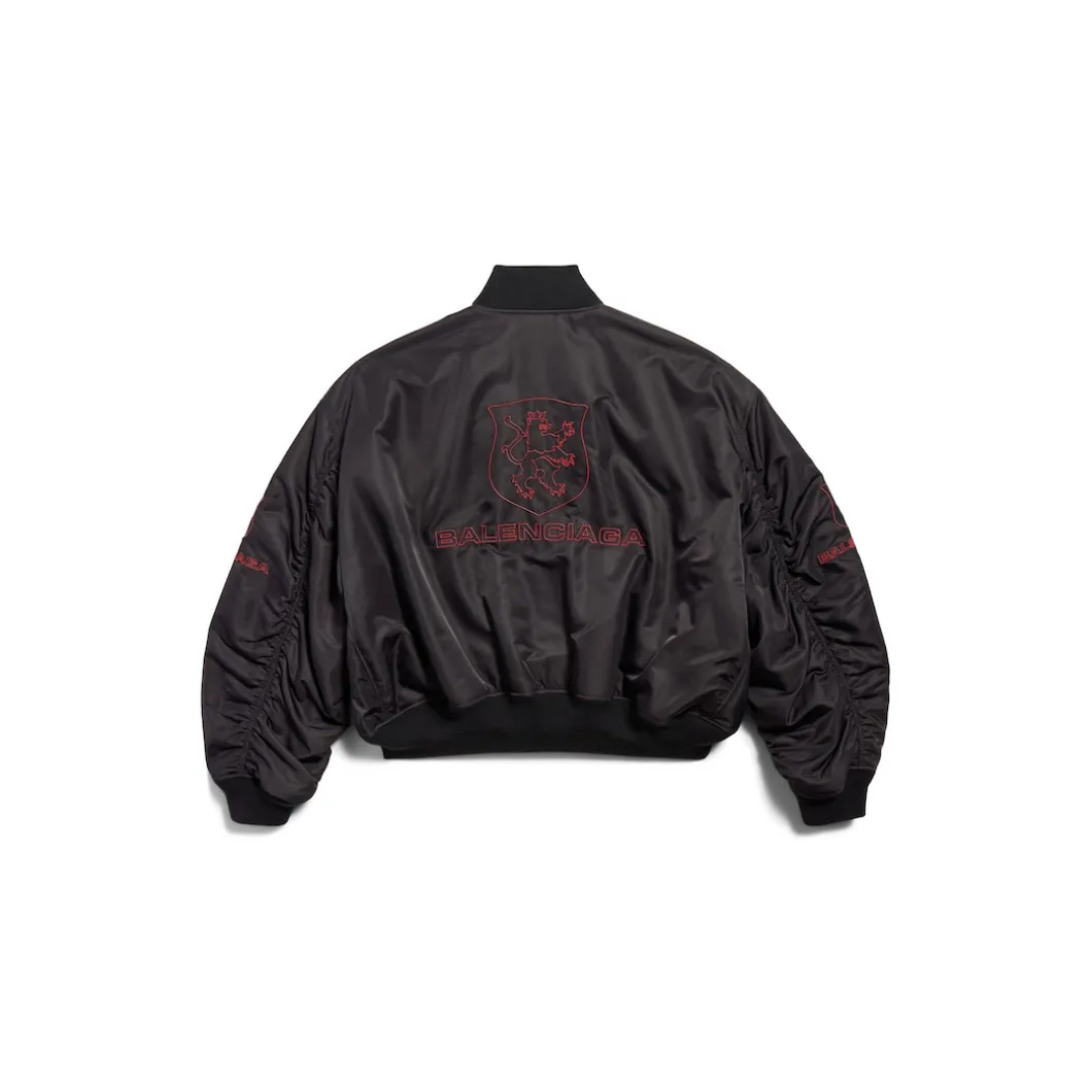 Men's Lion Club Varsity Jacket in Black