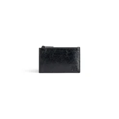 Men's Monaco Long Coin And Card Holder  in Black