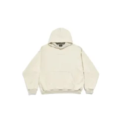 Men's New Balenciaga Back Hoodie Medium Fit in Light Grey