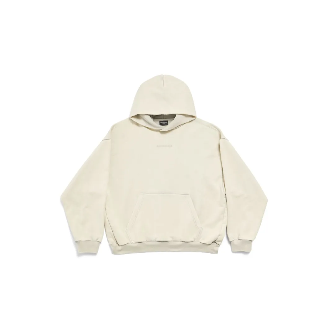 Men's New Balenciaga Back Hoodie Medium Fit in Light Grey