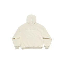Men's New Balenciaga Back Hoodie Medium Fit in Light Grey