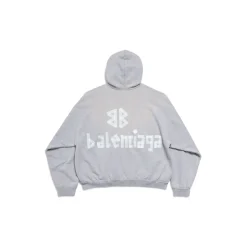 Men's New Tape Type Tr Ripped Pocket Hoodie  in Grey