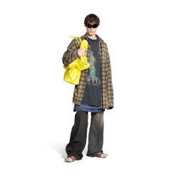 Men's Paris Liberty Layered Shirt Oversized in Dark Green