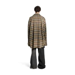 Men's Paris Liberty Layered Shirt Oversized in Dark Green