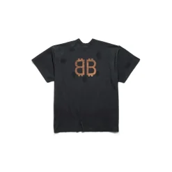 Men's Paris Moon Double Front T-shirt Oversized in Black