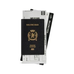 Men's Passport Long Wallet 2 Tickets in Black