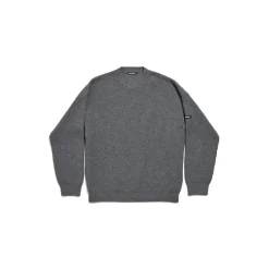 Men's Patch Crewneck Sweater in Grey
