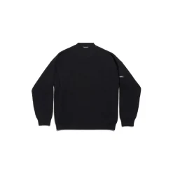Men's Patch Crewneck Sweater in Black