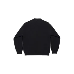 Men's Patch Crewneck Sweater in Black