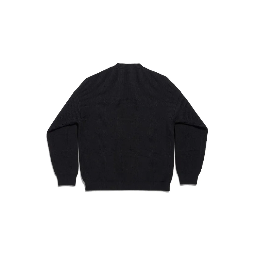 Men's Patch Crewneck Sweater in Black