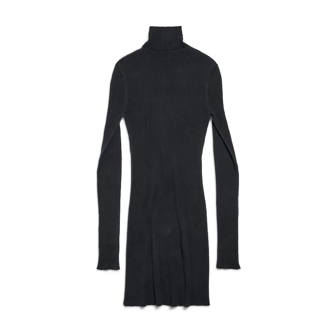 Men's Planet Earth Long Fitted Turtleneck in Black