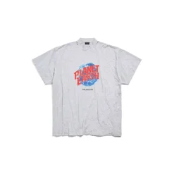 Men's Planet Earth T-shirt Oversized in Grey