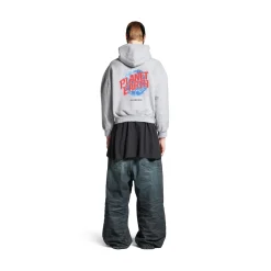 Men's Planet Earth Zip-up Hoodie Regular Fit in Grey