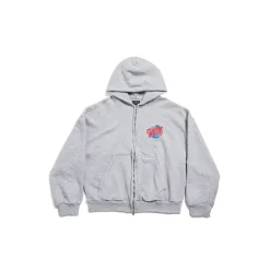 Men's Planet Earth Zip-up Hoodie Regular Fit in Grey