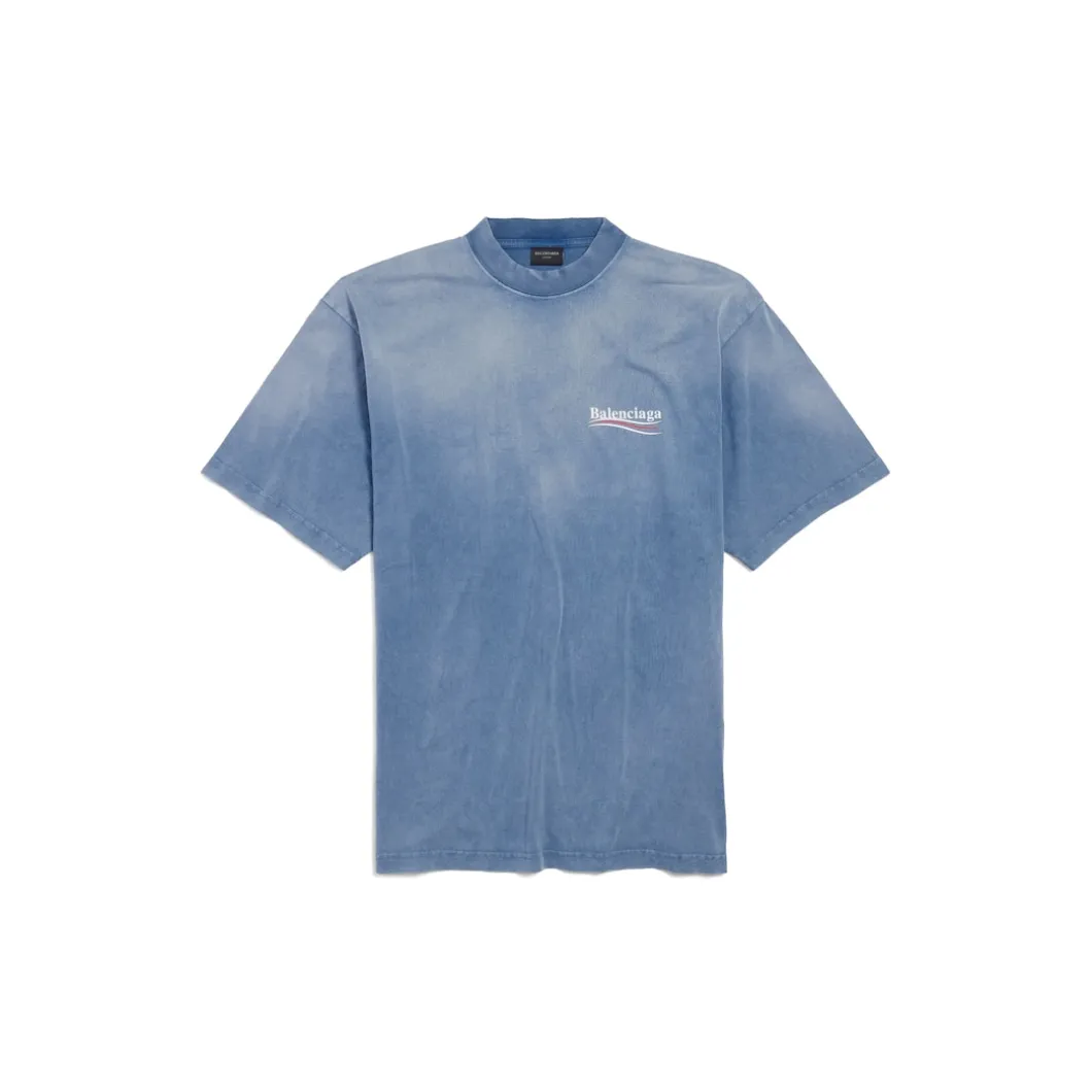 Men's Political Campaign T-shirt Medium Fit in Faded Blue/white/red