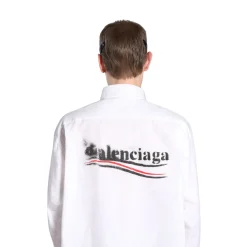 Men's Political Stencil Shirt Large Fit in White