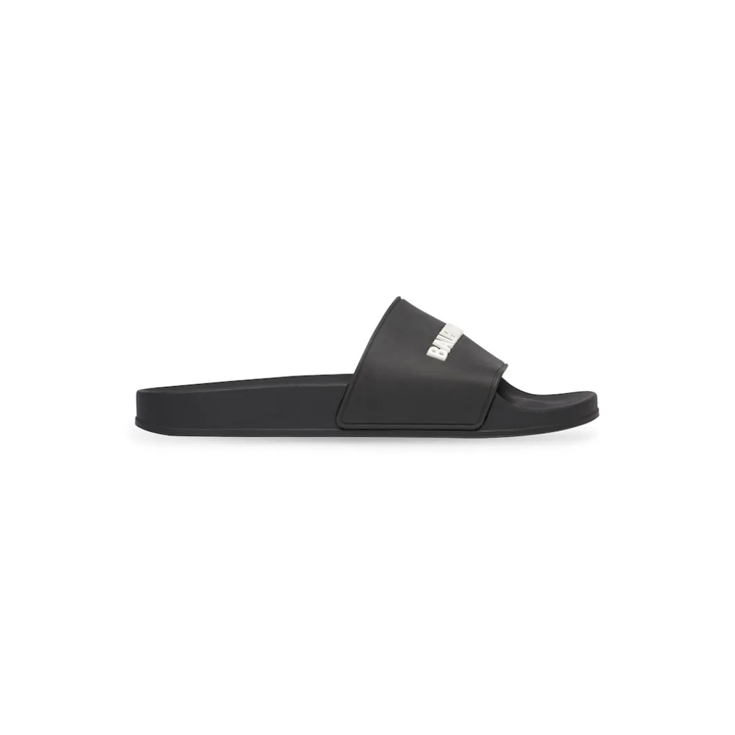 Men's Pool Slide Sandal in Black/white