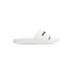 Men's Pool Slide Sandal in White Black