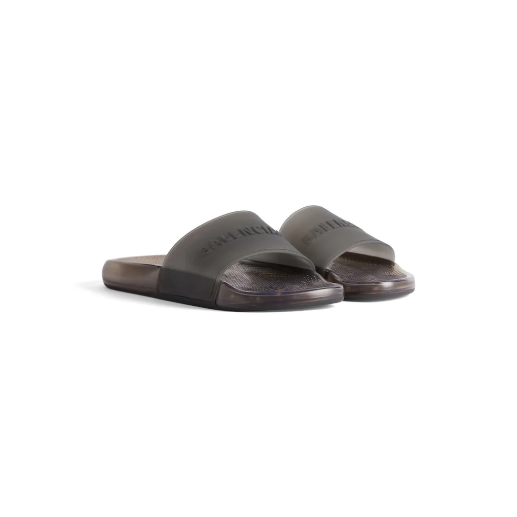 Men's Pool Transparent Slide Sandal in Black