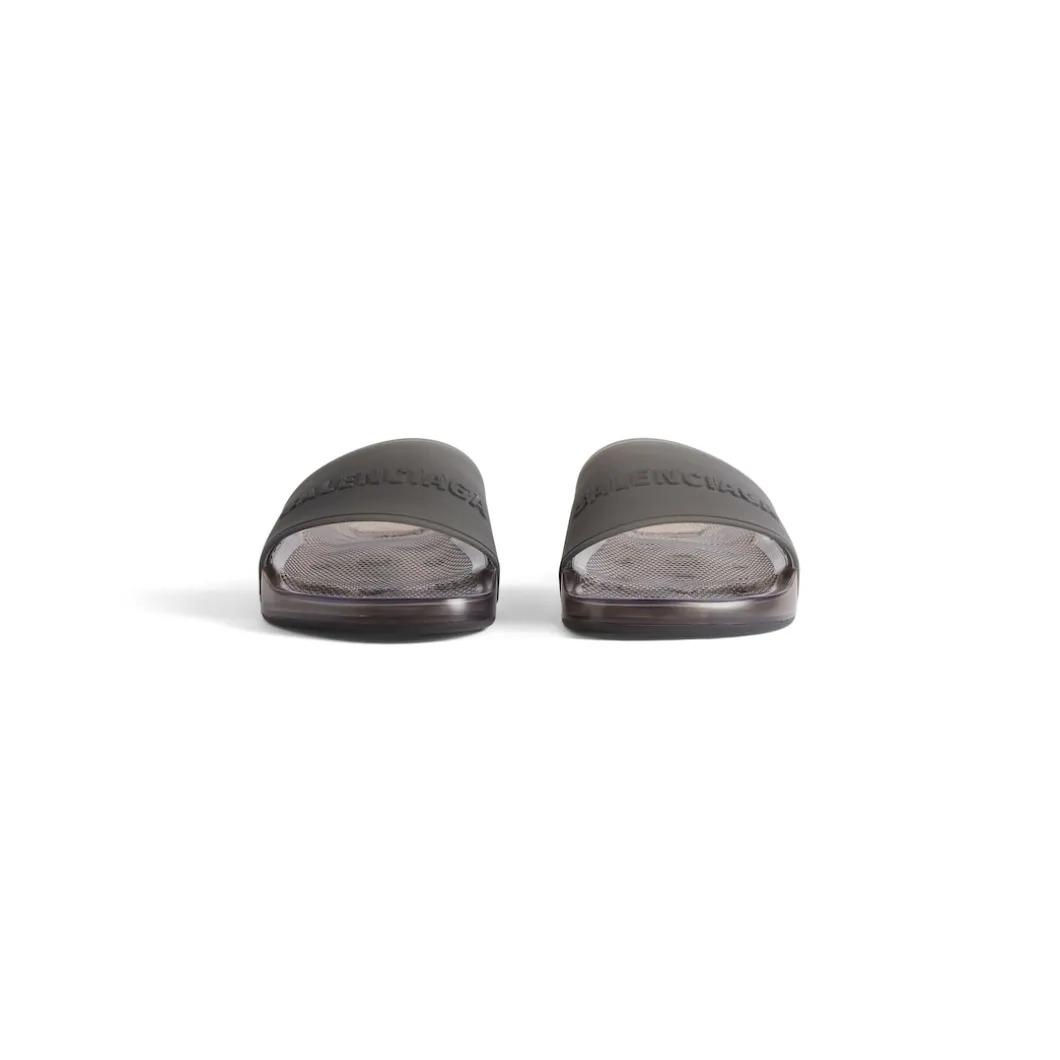 Men's Pool Transparent Slide Sandal in Black