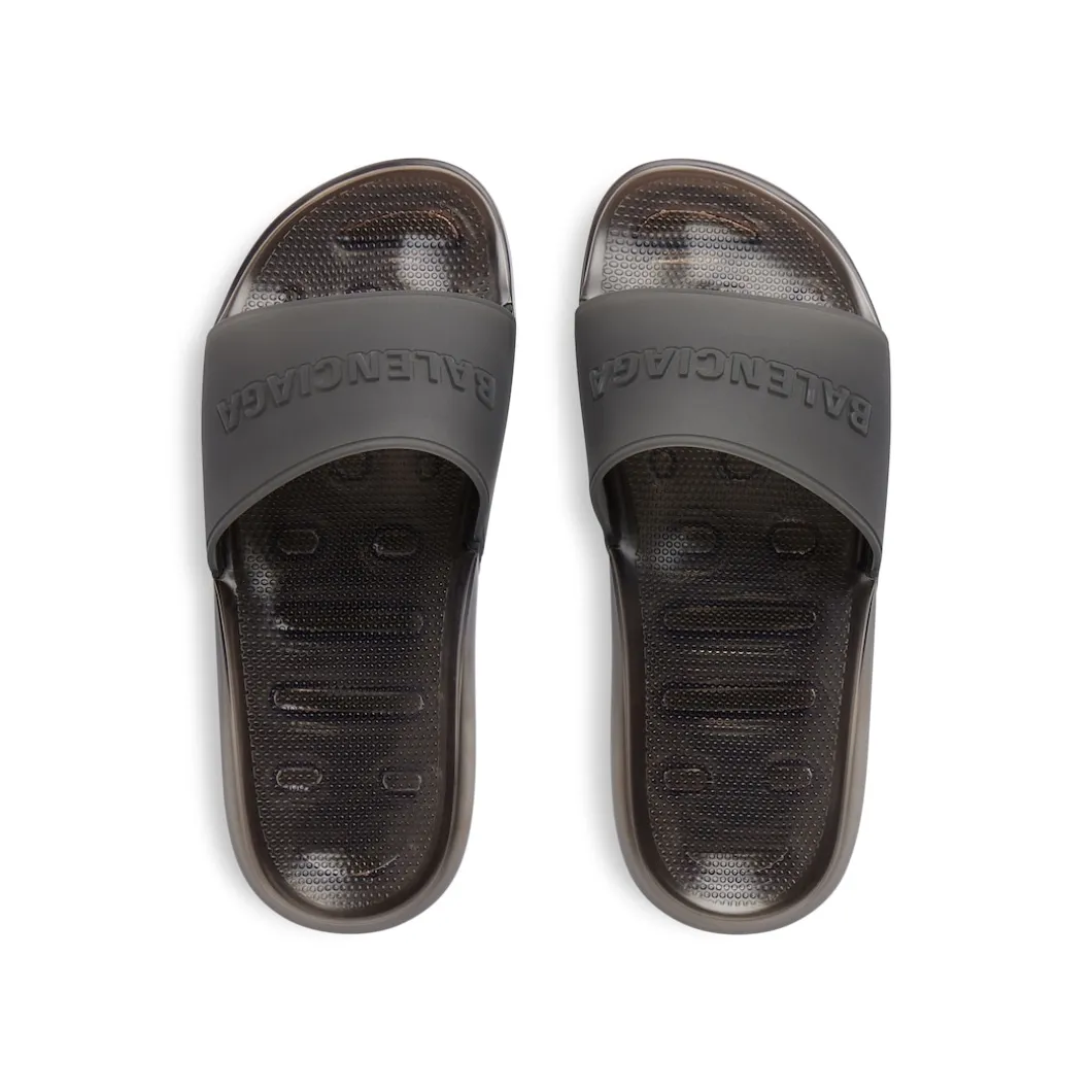 Men's Pool Transparent Slide Sandal in Black