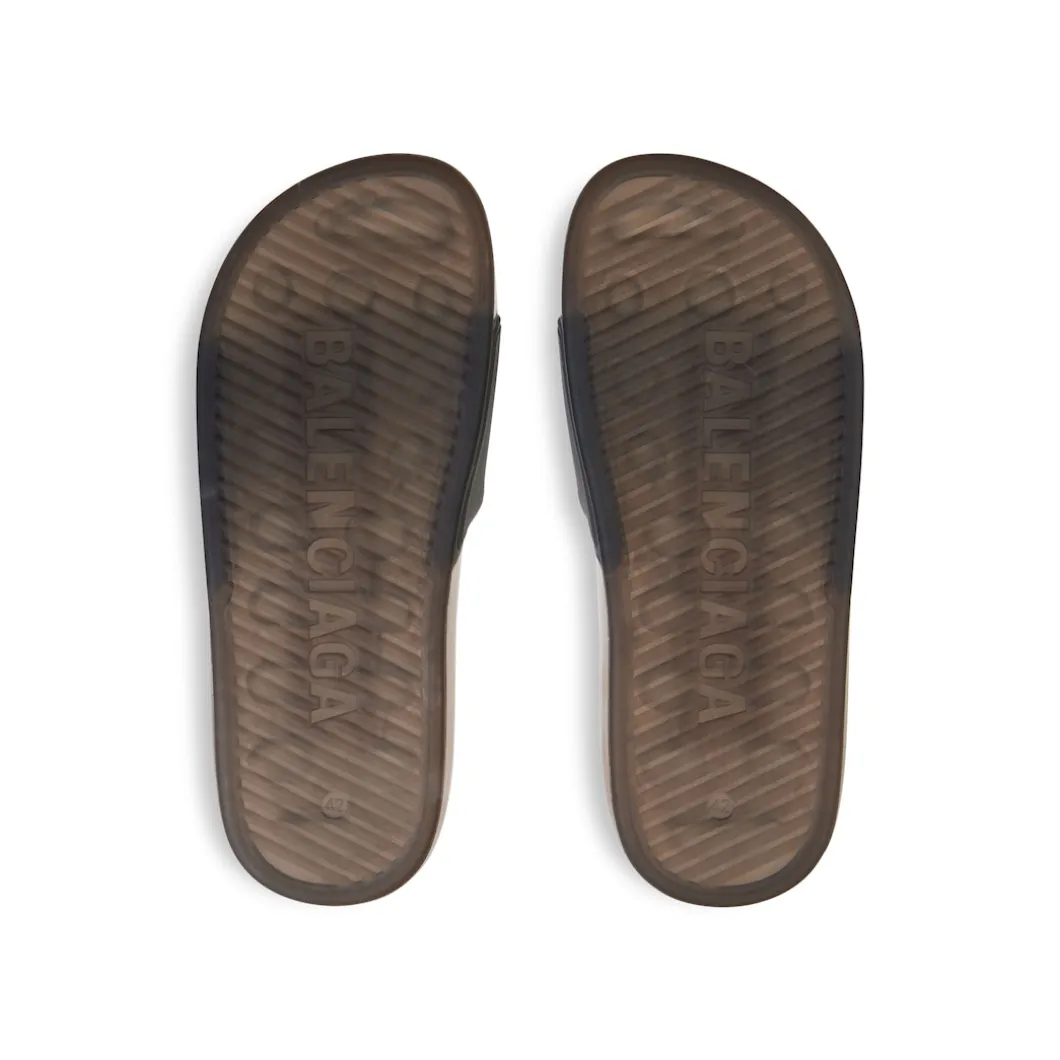 Men's Pool Transparent Slide Sandal in Black