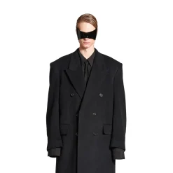 Men's Regular Fit Coat  in Black