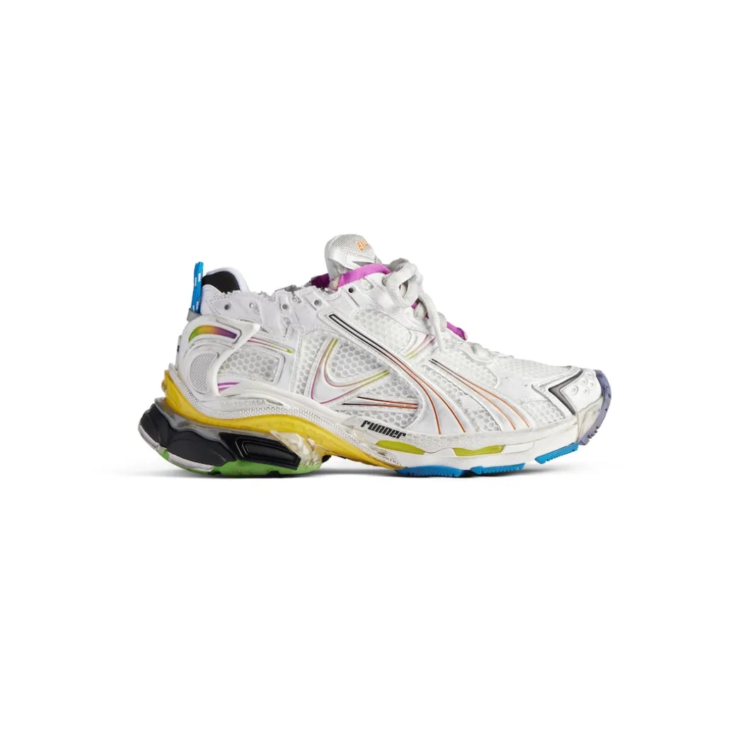 Men's Runner Gradient Sneaker in White/multicolored