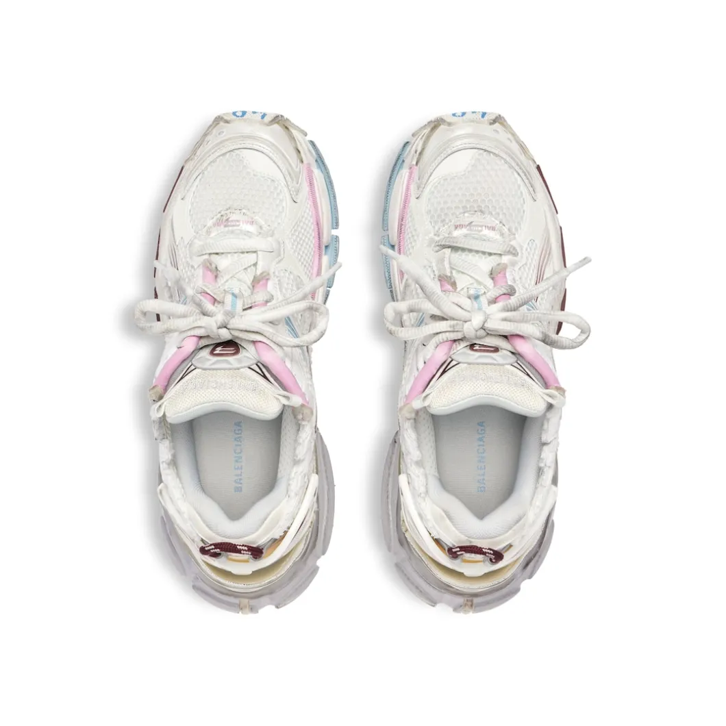 Men's Runner Gradient Sneaker in White/brown/blue/pink/grey