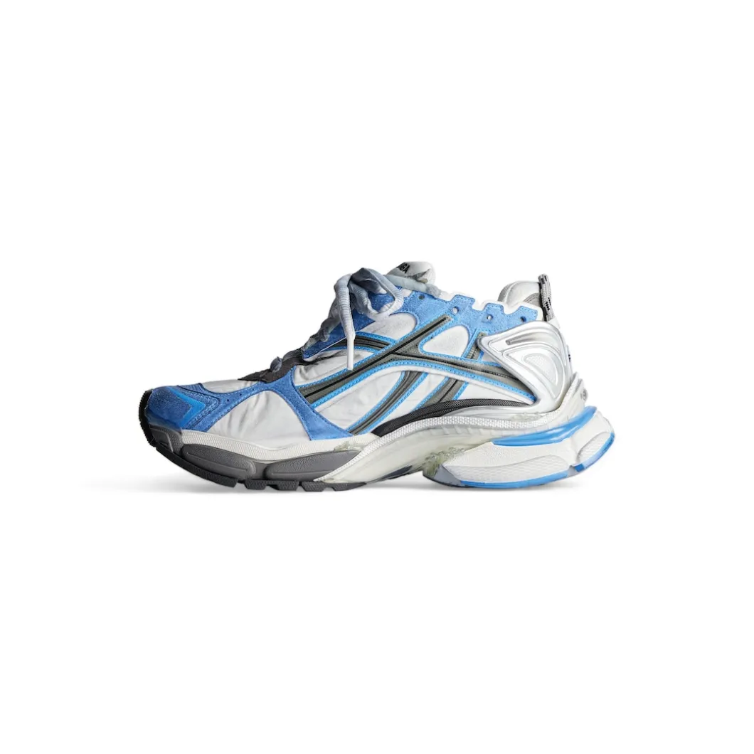 Men's Runner Sneaker in Blue/white/grey