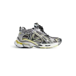 Men's Runner Sneaker  in Grey/yellow/white