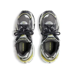 Men's Runner Sneaker in Grey/yellow/white
