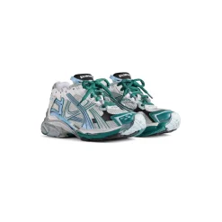 Men's Runner Sneaker  in White/green/blue