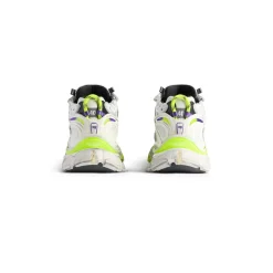 Men's Runner Sneaker in White/neon Yellow/grey/purple