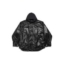 Men's Shirt Parka in Black