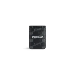 Men's Signature Magnet Card Holder Bb Monogram Coated Canvas in Black/grey