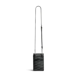 Men's Signature Phone Holder With Strap Bb Monogram Coated Canvas in Black