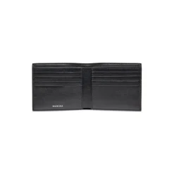 Men's Signature Square Folded Wallet Bb Monogram Coated Canvas in Black