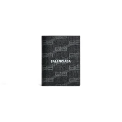 Men's Signature Vertical Bifold Wallet Bb Monogram Coated Canvas  in Black/grey
