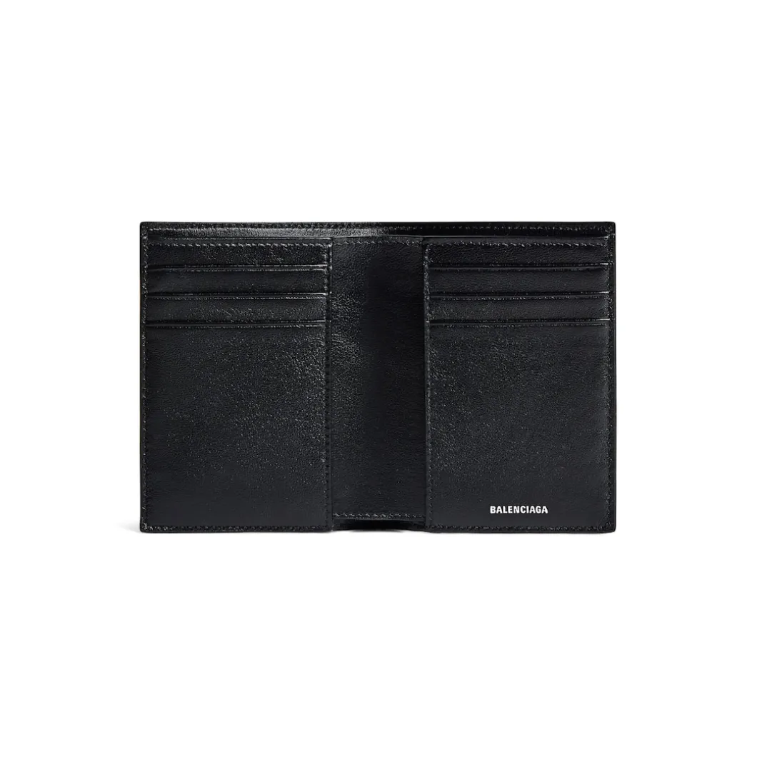 Men's Signature Vertical Bifold Wallet Bb Monogram Coated Canvas in Black/grey