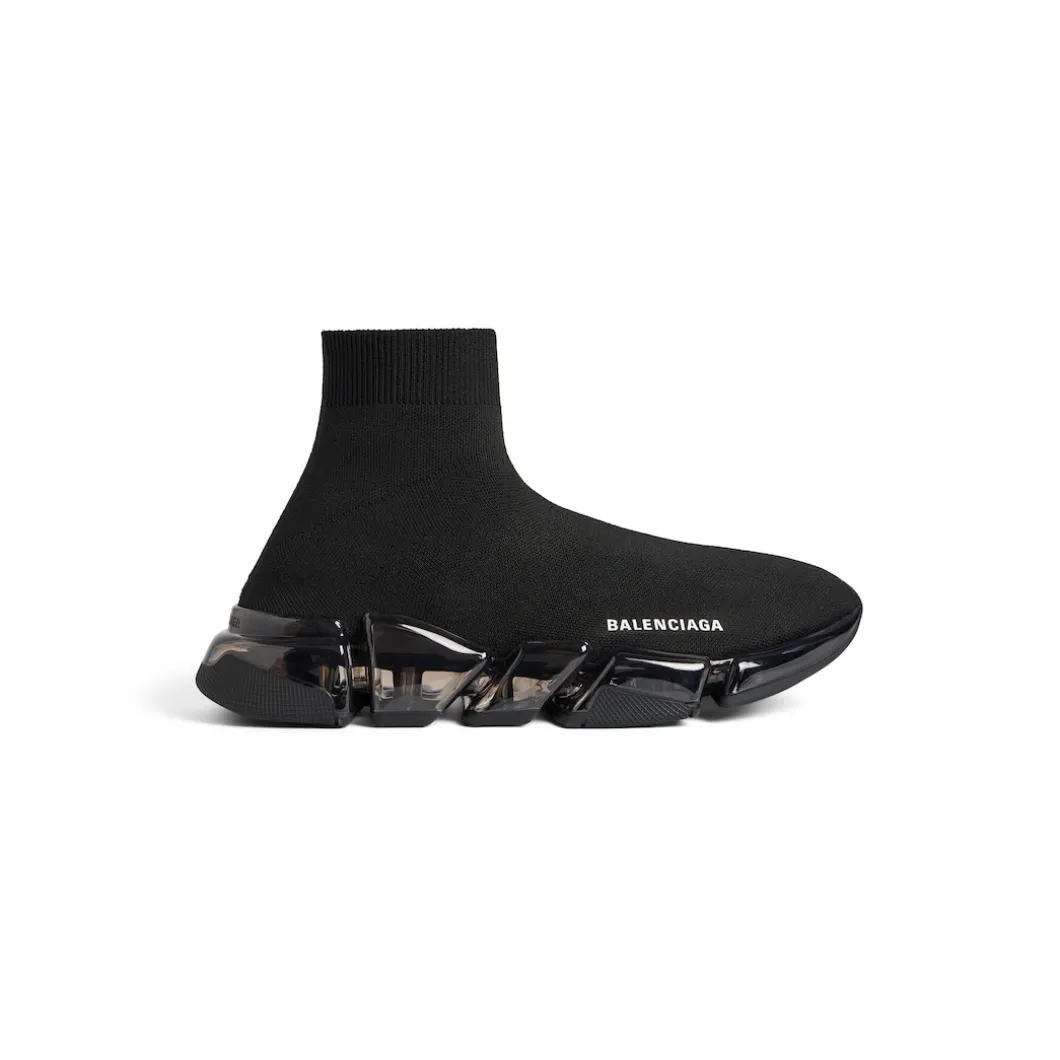 Men's Speed 2.0 Full Clear Sole Recycled Knit Sneaker in Black