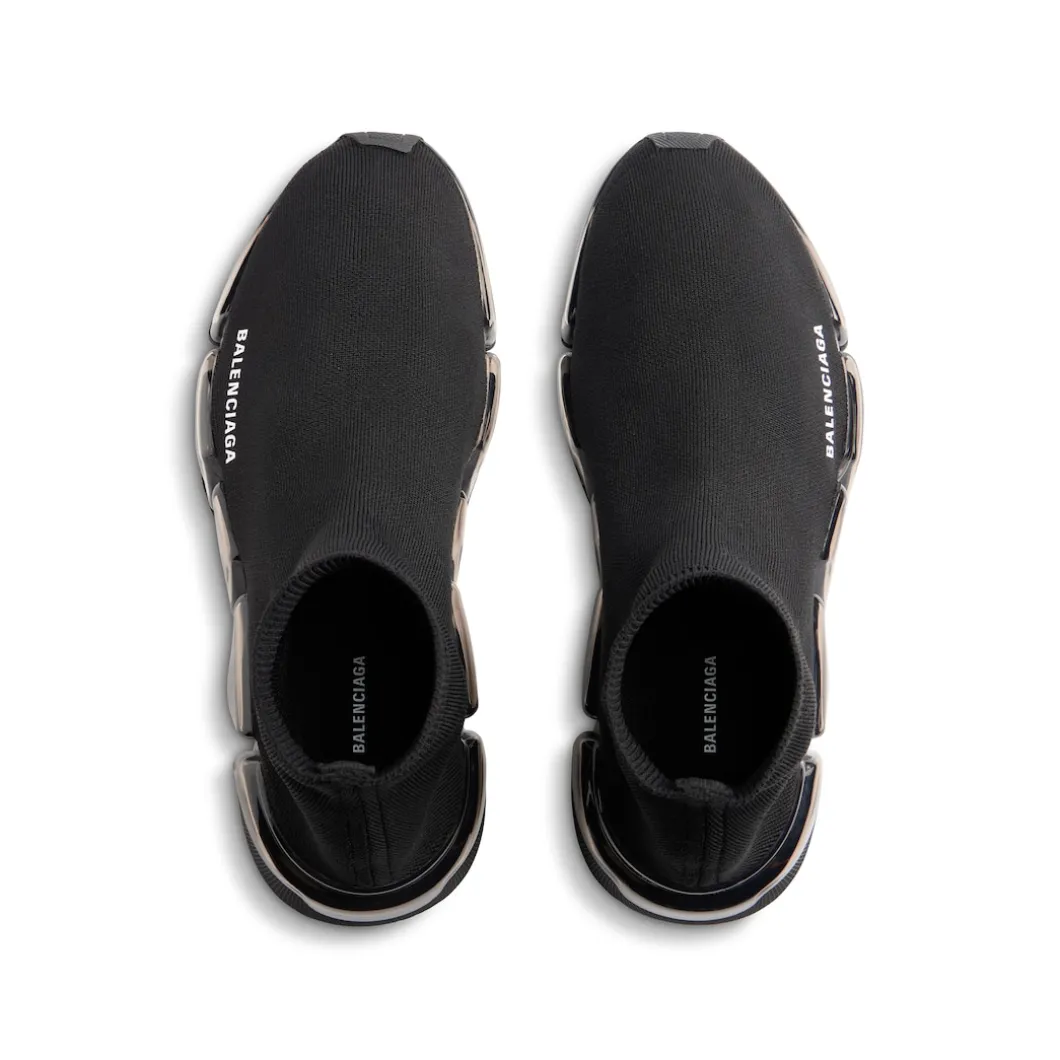 Men's Speed 2.0 Full Clear Sole Recycled Knit Sneaker in Black